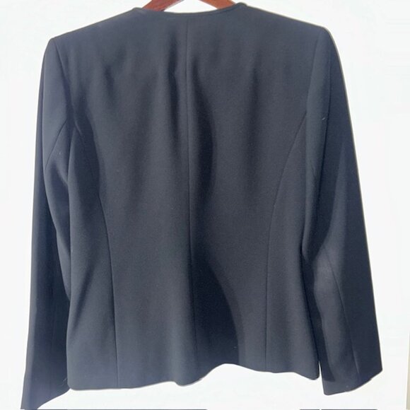 JONES NEW YORK PLATINUM PETITE Black Career Jacket Zip Lined Sz 6P Side Pockets - Picture 5 of 5